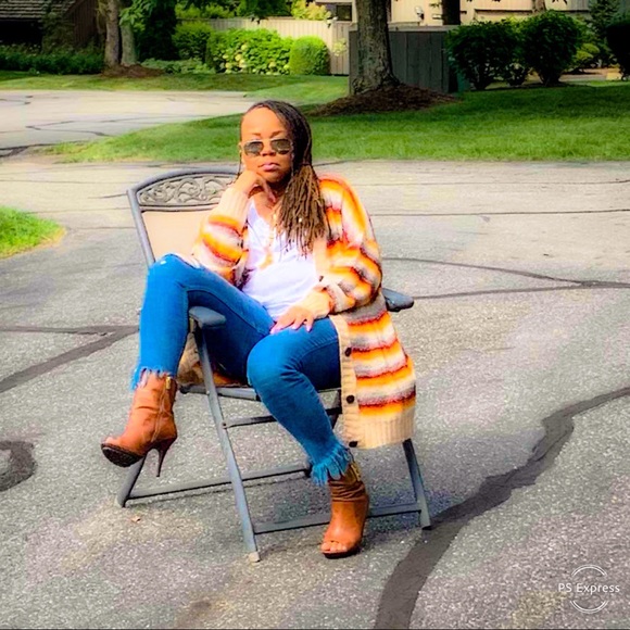 Colorful Striped Knit Cardigan - Picture 4 of 7